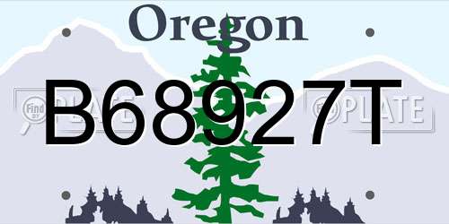 B68927T Oregon License Plate