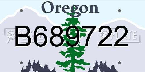 B689722 Oregon License Plate