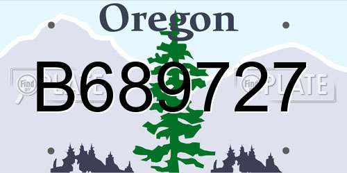 B689727 Oregon License Plate