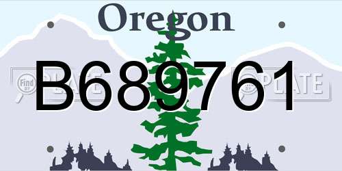B689761 Oregon License Plate