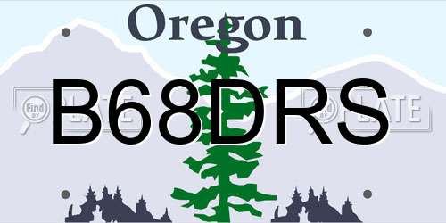 B68DRS Oregon License Plate