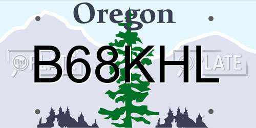 B68KHL Oregon License Plate
