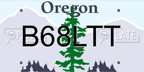 B68LTT Oregon License Plate