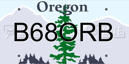 B68ORB Oregon License Plate
