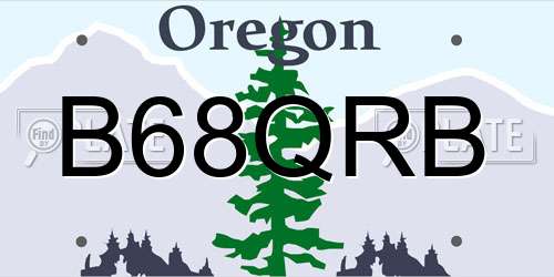 B68QRB Oregon License Plate