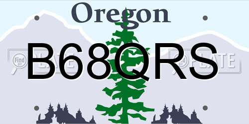 B68QRS Oregon License Plate