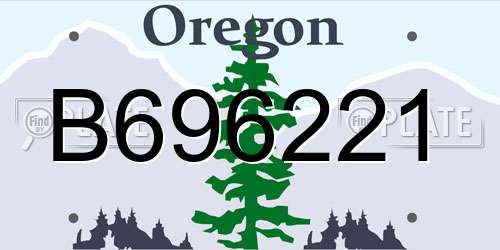 B696221 Oregon License Plate
