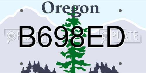 B698ED Oregon License Plate