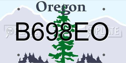 B698EO Oregon License Plate