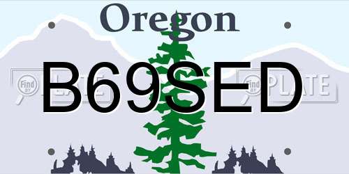 B69SED Oregon License Plate