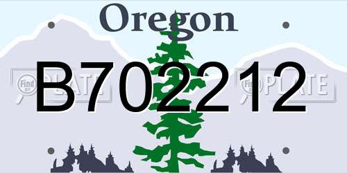B702212 Oregon License Plate