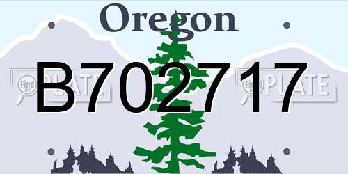 B702717 Oregon License Plate