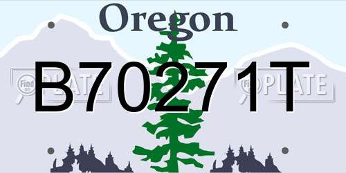 B70271T Oregon License Plate