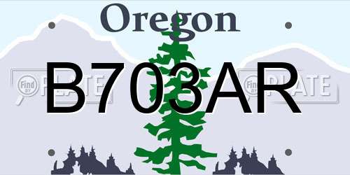 B703AR Oregon License Plate