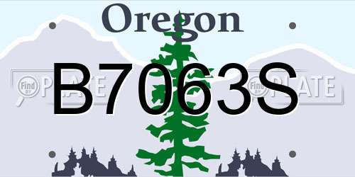 B7063S Oregon License Plate
