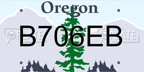 B706EB Oregon License Plate