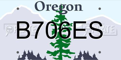B706ES Oregon License Plate