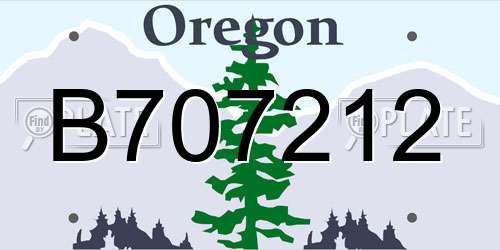 B707212 Oregon License Plate