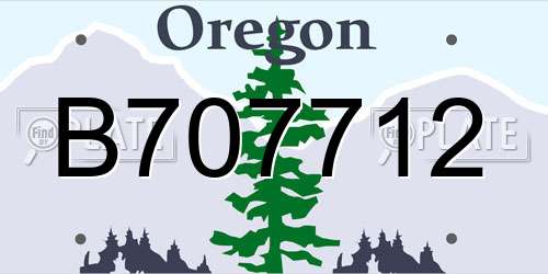 B707712 Oregon License Plate