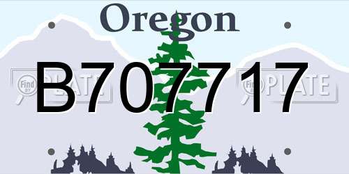 B707717 Oregon License Plate
