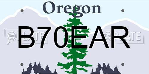 B70EAR Oregon License Plate