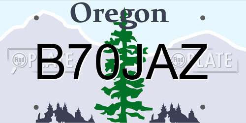 B70JAZ Oregon License Plate
