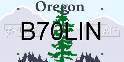 B70LIN Oregon License Plate