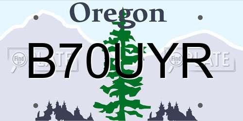 B70UYR Oregon License Plate