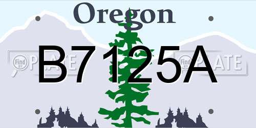 B7125A Oregon License Plate