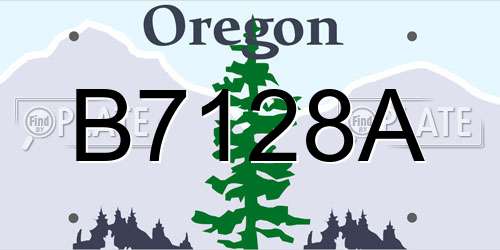B7128A Oregon License Plate