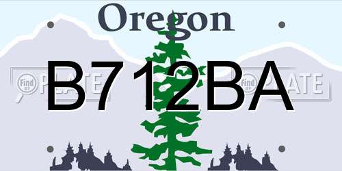B712BA Oregon License Plate
