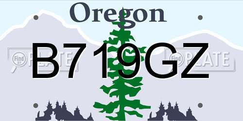 B719GZ Oregon License Plate