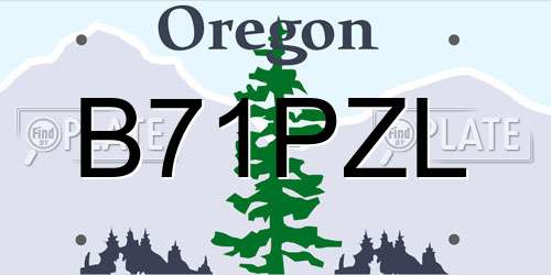B71PZL Oregon License Plate