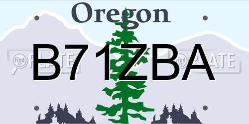 B71ZBA Oregon License Plate