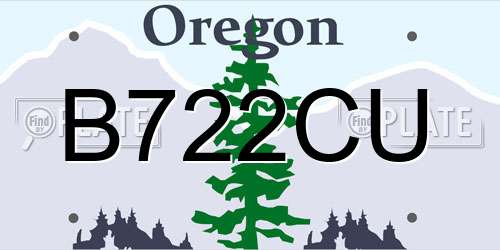 B722CU Oregon License Plate