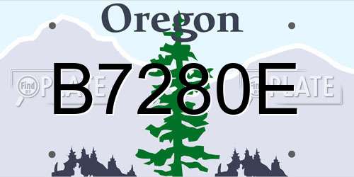 B7280E Oregon License Plate