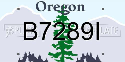 B7289I Oregon License Plate