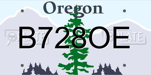 B728OE Oregon License Plate