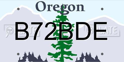 B72BDE Oregon License Plate