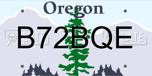 B72BQE Oregon License Plate