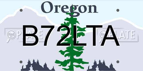 B72LTA Oregon License Plate