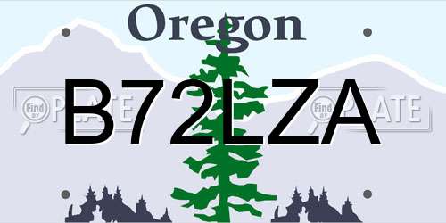 B72LZA Oregon License Plate