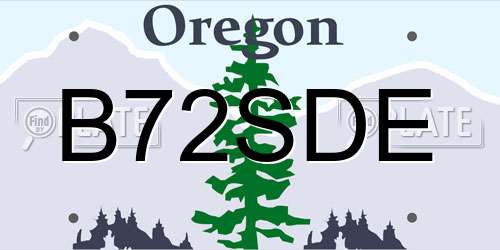 B72SDE Oregon License Plate