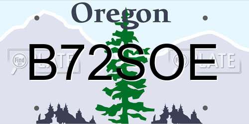B72SOE Oregon License Plate