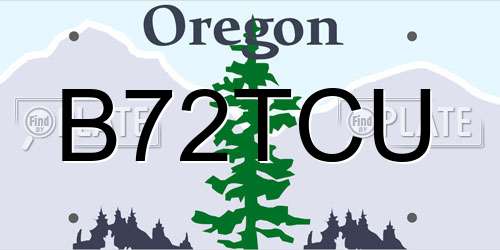 B72TCU Oregon License Plate