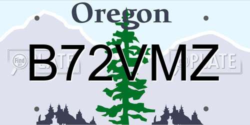 B72VMZ Oregon License Plate