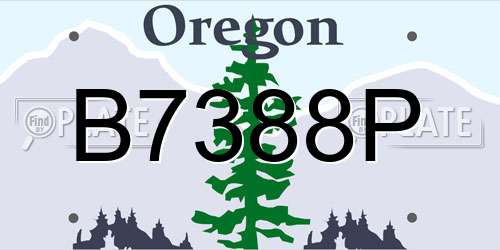 B7388P Oregon License Plate