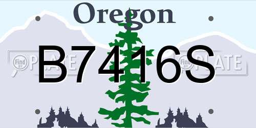 B7416S Oregon License Plate
