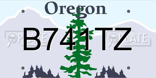 B741TZ Oregon License Plate