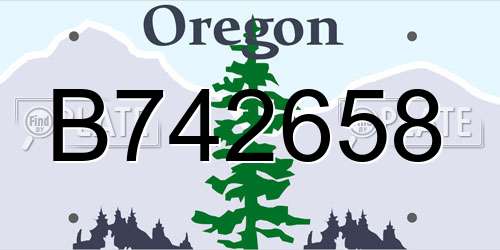 B742658 Oregon License Plate